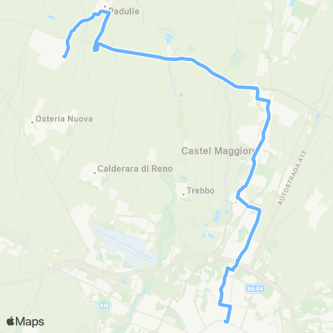 Tper BO Sala Bolognese - Padulle - Funo - Castel Maggiore - Bologna map