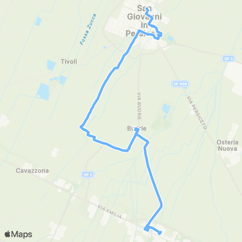 Tper BO Prontobus Anzola dell'Emilia - Budrie - San Giovanni in Persiceto map
