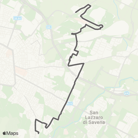 Tper BO Facolta di Agraria - Pilastro - Due Madonne - Foscherara - San Ruffillo Stazione map