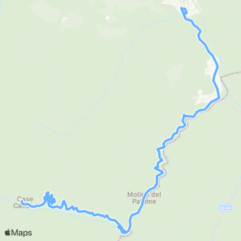 Tper BO Porretta Terme - Ponte della Venturina - Molino del Pallone - Case Calistri map