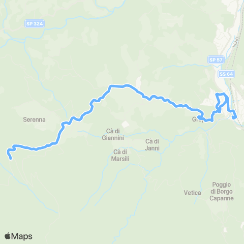 Tper BO Porretta Terme - (Le Croci) - Castelluccio - Pennola map