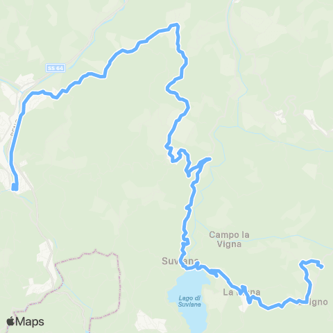 Tper BO Porretta Terme - Castel di Casio - Suviana - Baigno / Zanchetto Bivio map