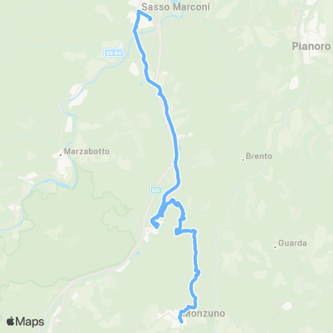 Tper BO Sasso Marconi Stazione F.S. - Vado - Monzuno map