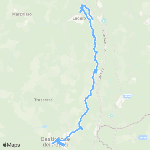 Tper BO San Benedetto Val di Sambro Stazione F.S. - Sparvo - Castiglione dei Pepoli map