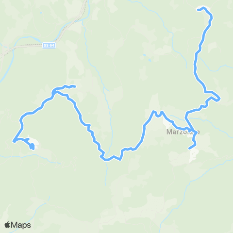 Tper BO Vergato - Ponte di Verzuno / Campolo - Burzanella - Stanco map