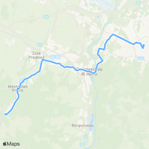 Tper BO Bologna - Ospedale Maggiore - Casalecchio di Reno - Riale - Calderino map