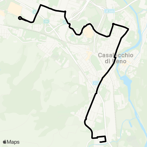 Tper BO Casalecchio De Curtis Palasport - Z.I. Lavoro - Meridiana - Casalecchio Marconi - Casalecchio AUSL map