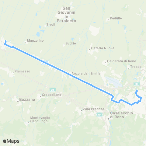 Tper BO Bologna C.N.R. - Stazione Centrale - Ospedale Maggiore - Anzola dell'Emilia - Castelfranco Emilia map