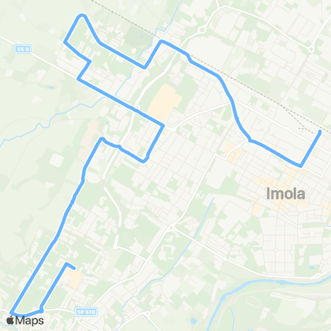 Tper BO Circolare Festiva_Stazione F.S. - Zolino - Ospedale - Pedagna Ovest - Saffi CUP - Campanella - Stazione F.S. map