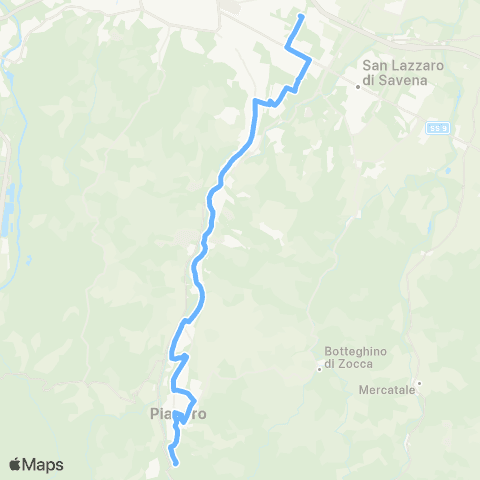 Tper BO Pianoro Vecchio - Rastignano - Foscherara - Bologna Istituto Manfredi Tanari map