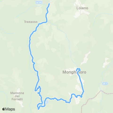 Tper BO Monghidoro - Piamaggio - Fondovalle Savena Bivio Monzuno map