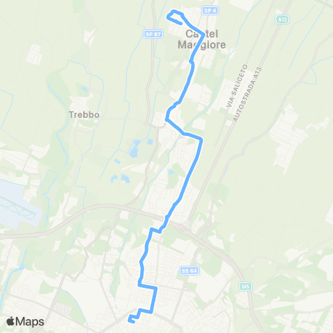 Tper BO Bologna Piazza dei Martiri - Castel Maggiore Neruda map