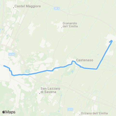 Tper BO Sostitutivo FBP Bologna - Roveri - Budrio map