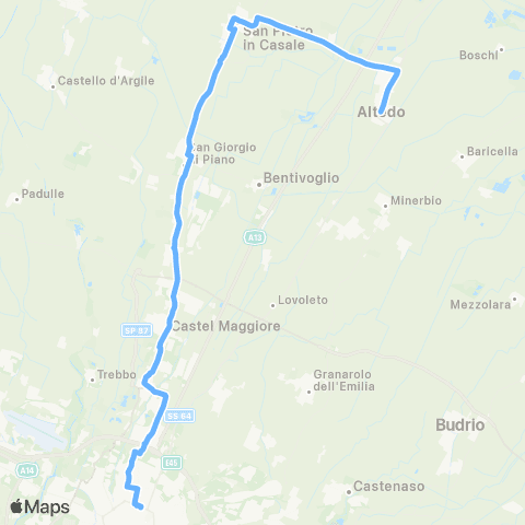 Tper BO Bologna - San Giorgio di Piano - San Pietro in Casale - Altedo map