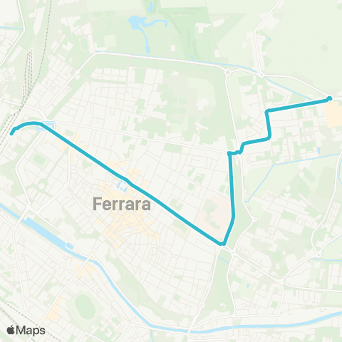 Tper FE Linea 1 Stazione FS - via Frutteti (C.Commerciale Le Mura) map