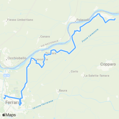 Tper FE Copparo-Ro - Francolino-Ferrara map