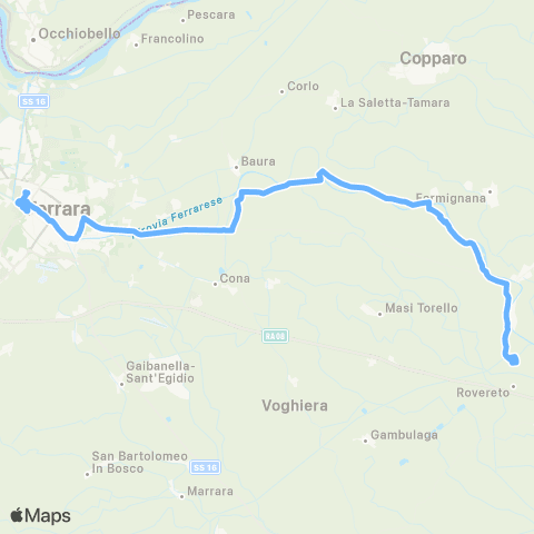 Tper FE Parasacco-Denore-Sabbioncello S.P.-Ferrara map