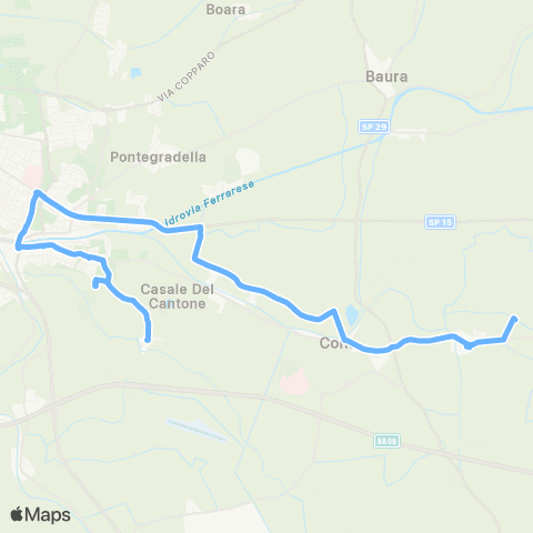 Tper FE Quartesana Codrea Cona A.D'Este Giardini Ina Aguscello map