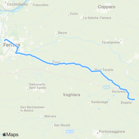 Tper FE Ferrara-Cona-Masi Torello-Comacchio-Lido Nazioni map