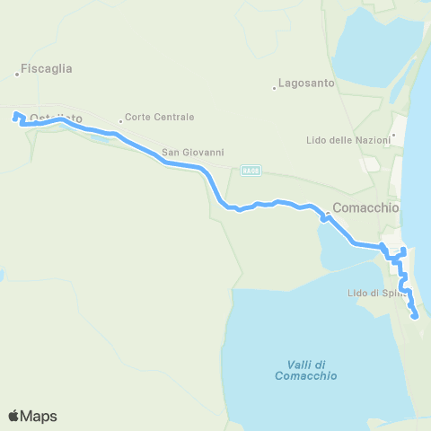 Tper FE Ferrara-Ostellato-Portogaribaldi-Lidi map