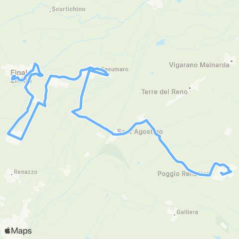 Tper FE Ferrara-Sant'Agostino-F.Emilia map