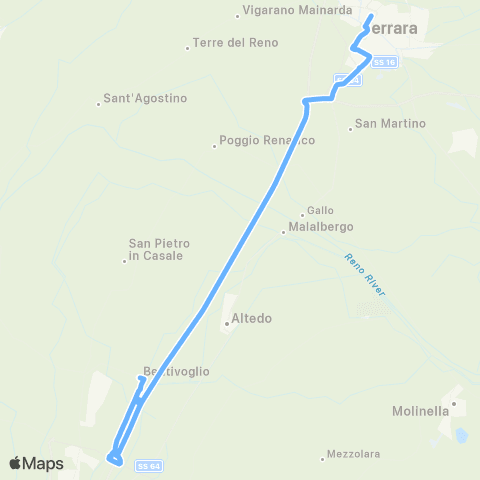 Tper FE Ferrara-Zona Industriale Bentivoglio map