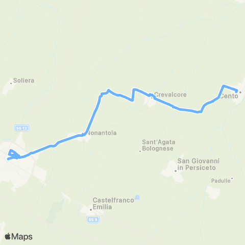 Tper FE Cento-Crevalcore-Modena map