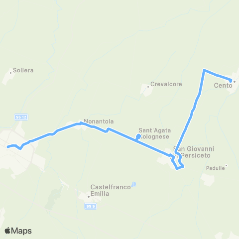 Tper FE Cento-San Giovanni In P.-Modena map