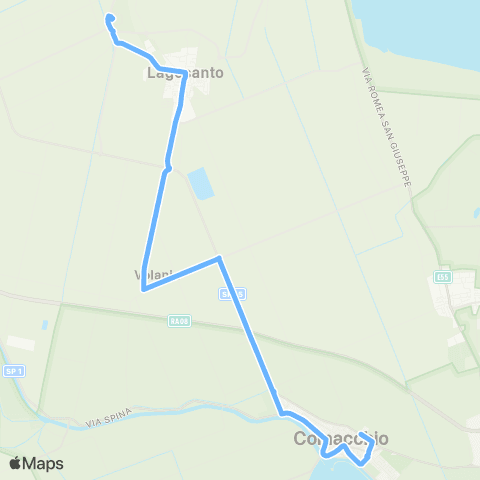 Tper FE Taxibus Comacchio Linea 10 map