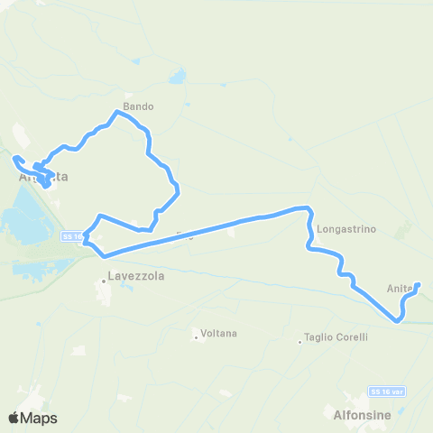 Tper FE Taxibus Argenta Linea B map