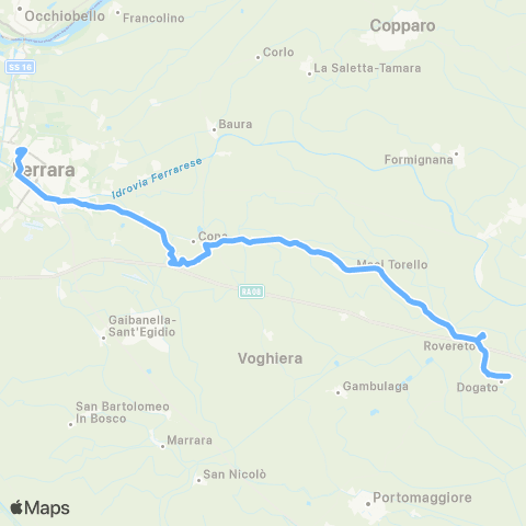 Tper FE Sostitutiva Ferrara-Dogato-Codigoro map