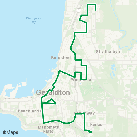 TransGeraldton Geralton - Spalding map