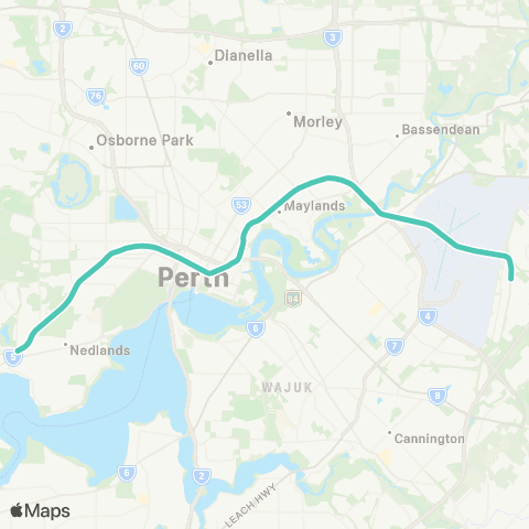 Transperth Airport map