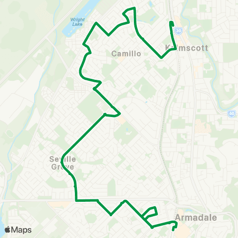 Transperth Kelmscott - Armadale map
