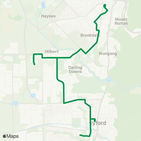 Transperth Kelmscott - Armadale map
