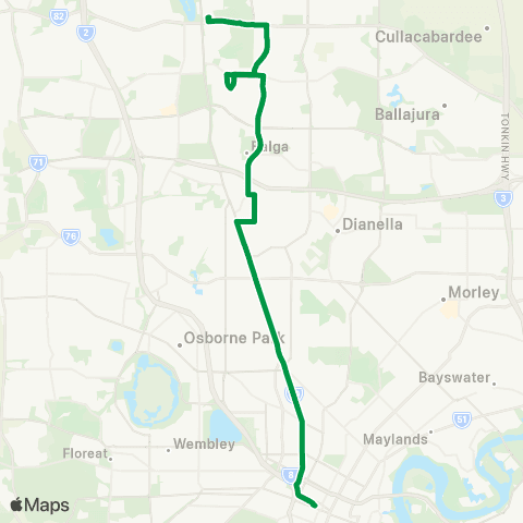 Transperth Perth - Kingsway City map