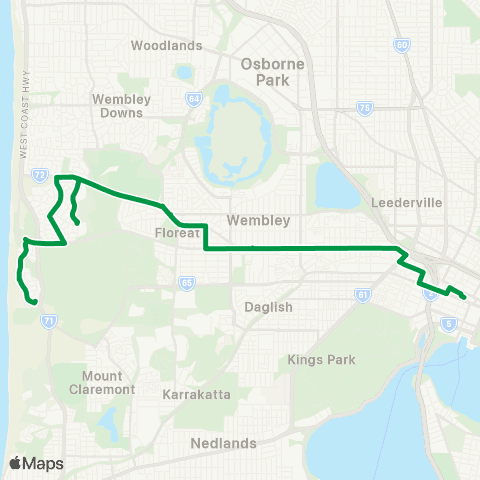 Transperth Perth - City Bch map