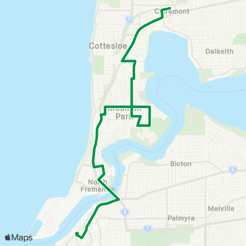 Transperth Perth - Fremantle map
