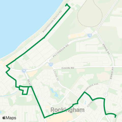 Transperth Rockingham - Rockingham Beach map