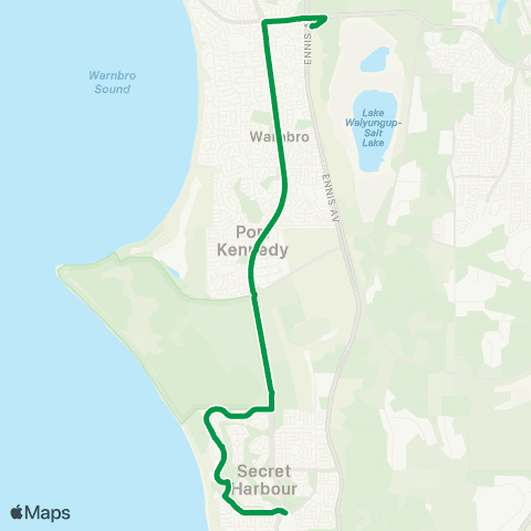 Transperth Rockingham - Secret Harbour map