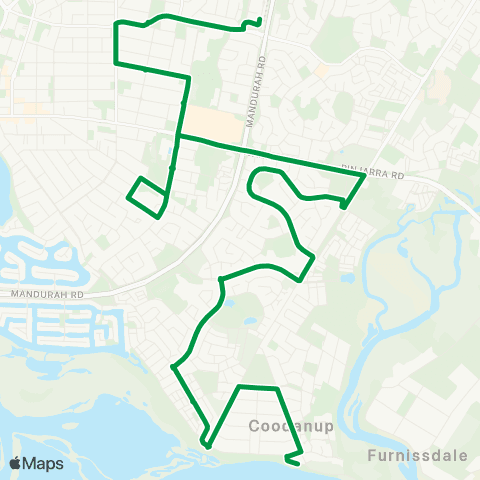 Transperth Mandurah - Coodanup map