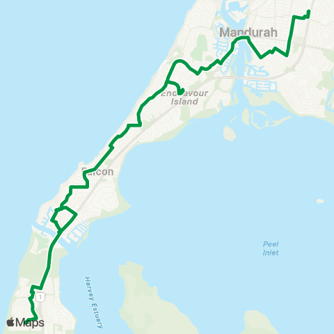 Transperth Mandurah - Wannanup map