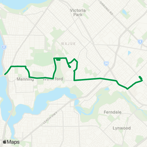 Transperth Canning Bridge - Curtin U map