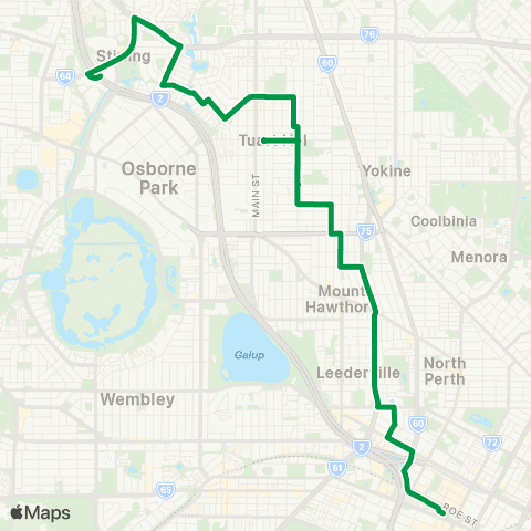 Transperth Perth - Stirling map