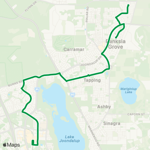 Transperth Joondalup - Banksia Grove map