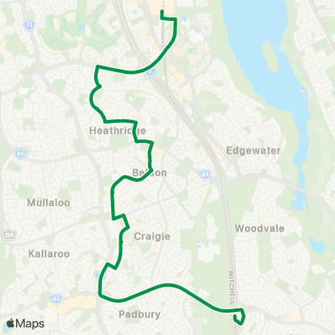 Transperth Whitfords - Joondalup map