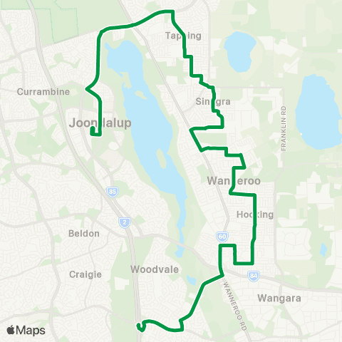 Transperth Whitfords - Joondalup map