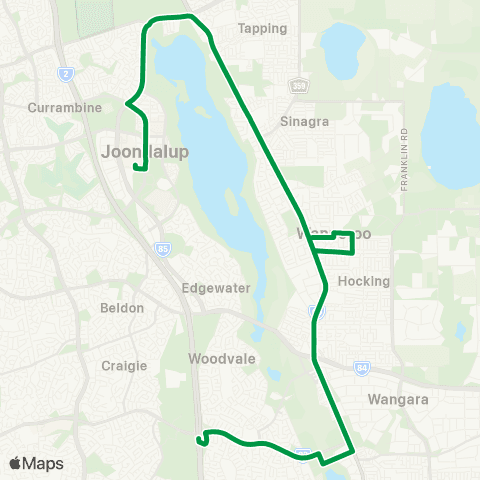 Transperth Whitfords - Joondalup map