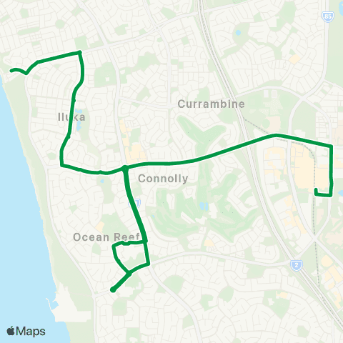 Transperth Joondalup - Burns Beach map