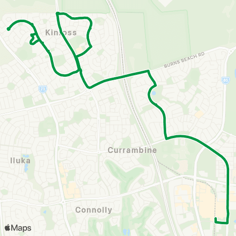 Transperth Joondalup - Kinross map